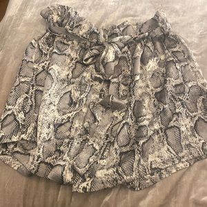 Women’s flowy snakeskin shorts